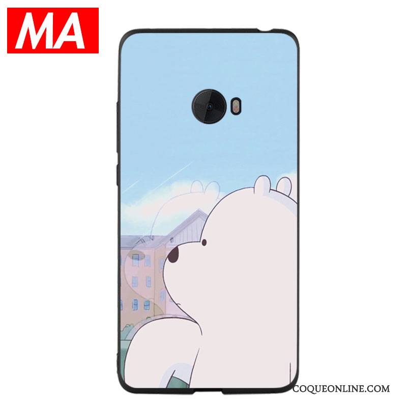 Mi Note 2 Coque Dessin Animé Bleu Clair Créatif Petit Charmant Ours Mode