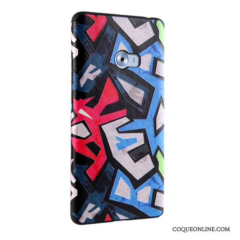 Mi Note 2 Coque Multicolore Fluide Doux Protection Étui Gaufrage Peinture Petit