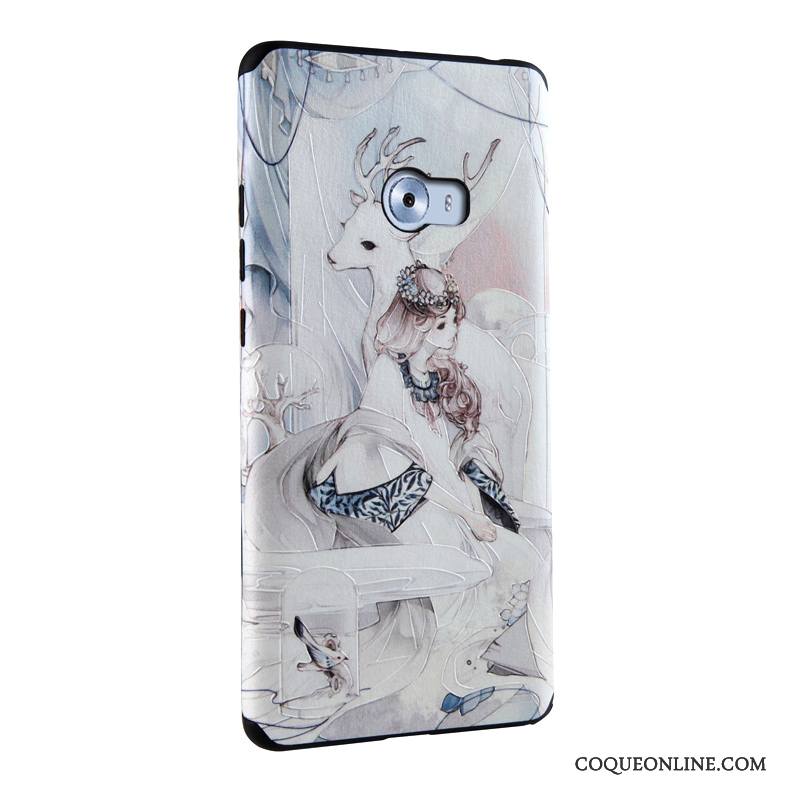 Mi Note 2 Coque Multicolore Fluide Doux Protection Étui Gaufrage Peinture Petit