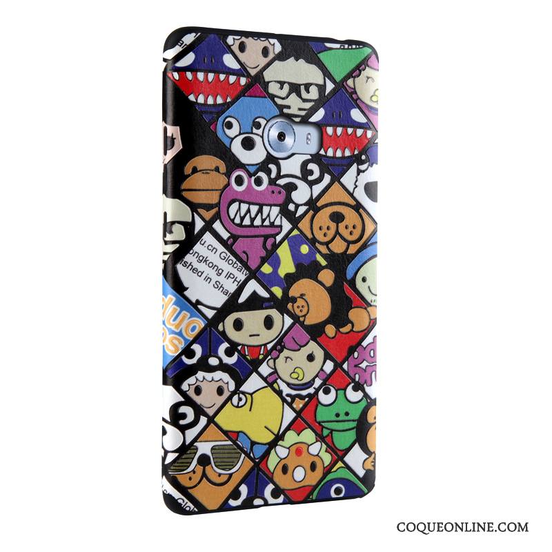 Mi Note 2 Coque Multicolore Fluide Doux Protection Étui Gaufrage Peinture Petit