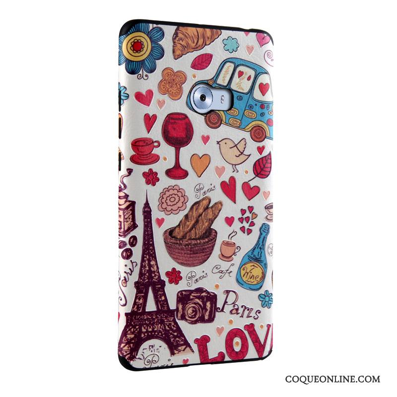 Mi Note 2 Coque Multicolore Fluide Doux Protection Étui Gaufrage Peinture Petit