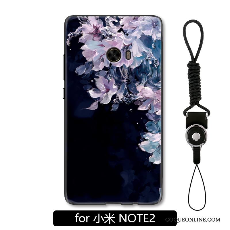 Mi Note 2 Coque Ornements Suspendus Chat Petit Gris Étui Luxe Fleur