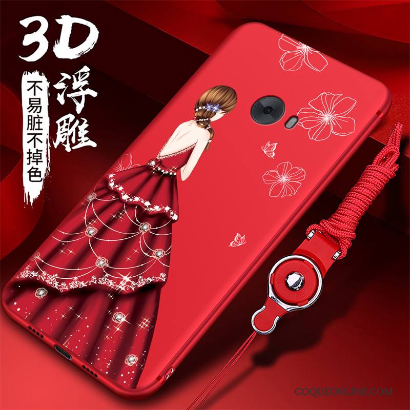 Mi Note 2 Coque Rouge Ornements Suspendus Incassable Tendance Petit Fluide Doux Étui