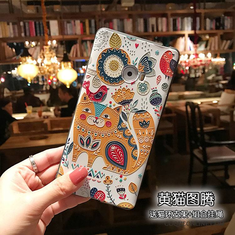 Mi Note 2 Multicolore Silicone Grand Coque Étui Délavé En Daim Chat