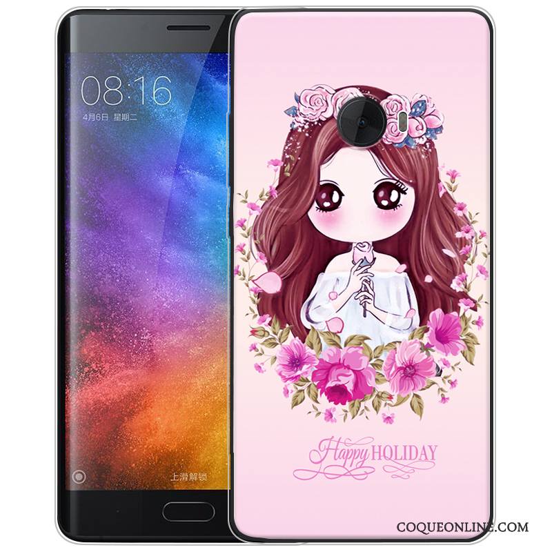 Mi Note 2 Silicone Gaufrage Petit Fluide Doux Coque De Téléphone Rose Étui