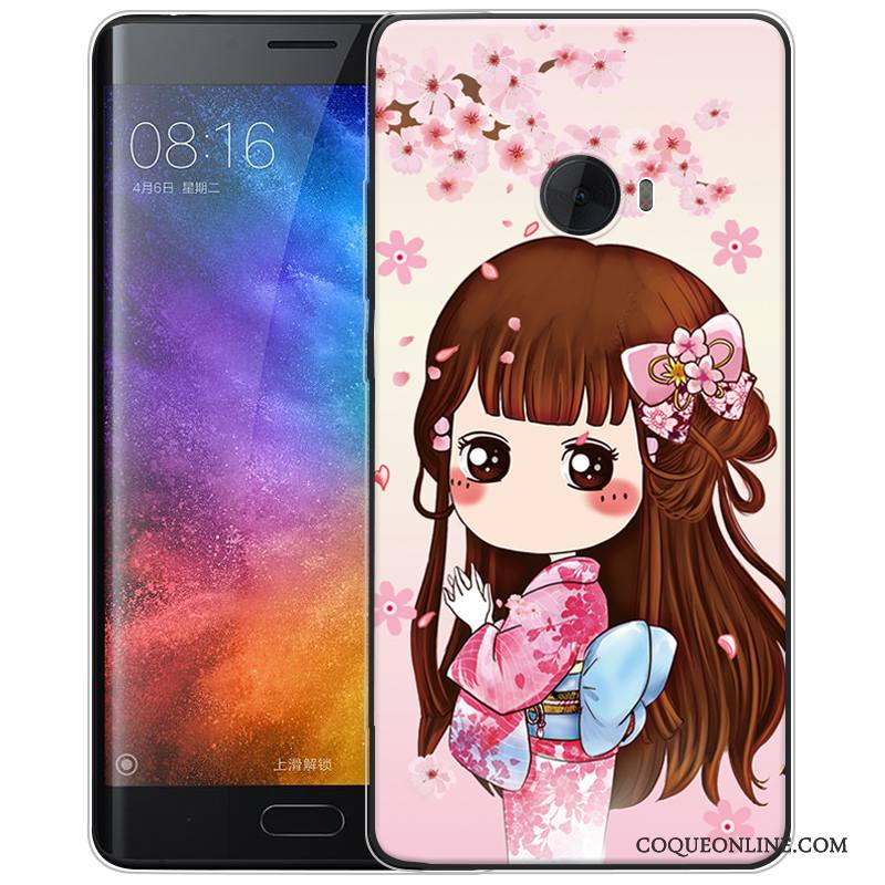 Mi Note 2 Silicone Gaufrage Petit Fluide Doux Coque De Téléphone Rose Étui