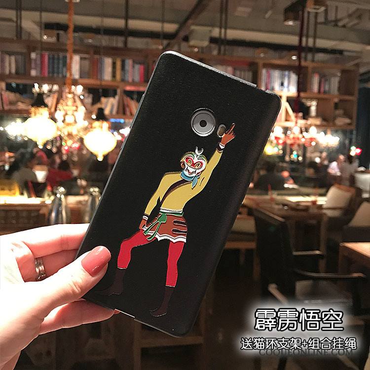 Mi Note 2 Silicone Étui Coque De Téléphone Créatif Dessin Animé Tout Compris Noir