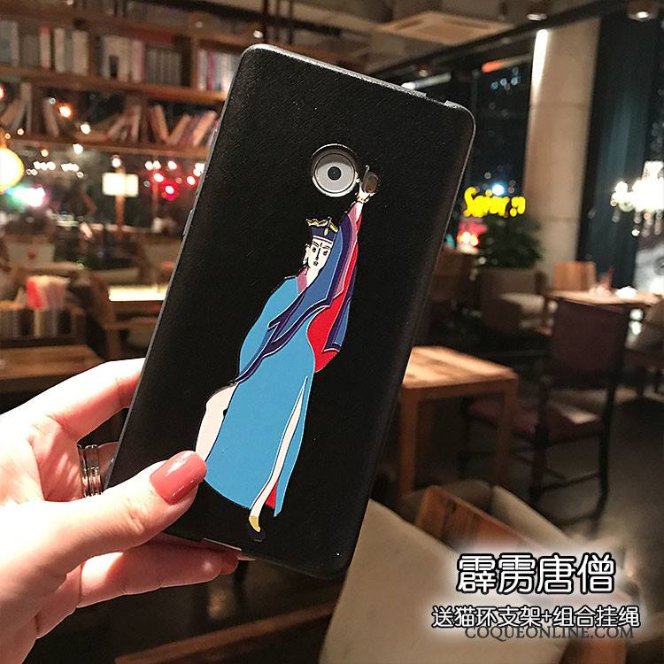 Mi Note 2 Silicone Étui Coque De Téléphone Créatif Dessin Animé Tout Compris Noir