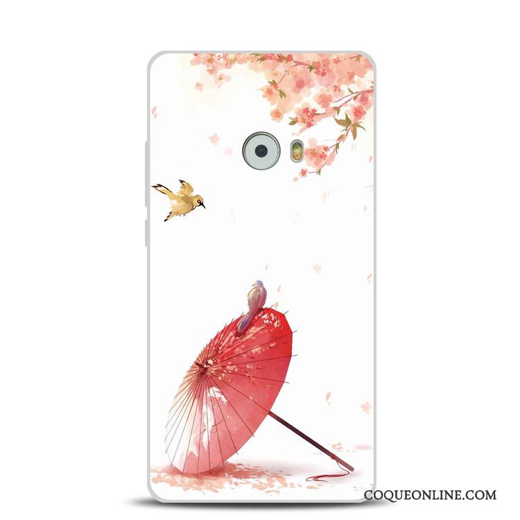 Mi Note 2 Support Fleur De Pêche Gaufrage Silicone Rose Coque Petit