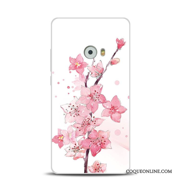 Mi Note 2 Support Fleur De Pêche Gaufrage Silicone Rose Coque Petit