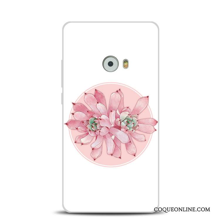 Mi Note 2 Support Fleur De Pêche Gaufrage Silicone Rose Coque Petit