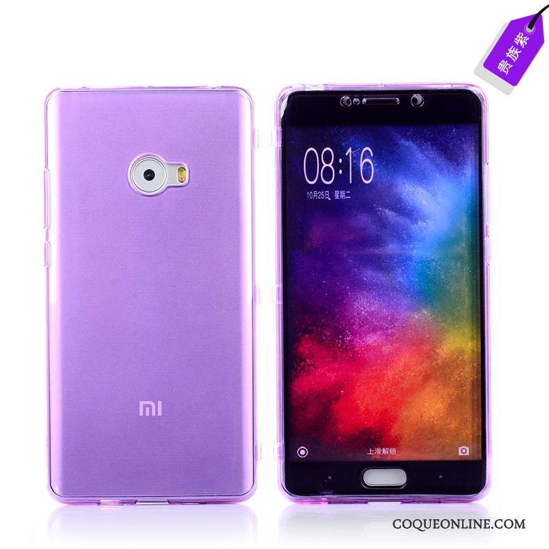 Mi Note 2 Étui Incassable Étui En Cuir Coque Transparent Violet Silicone