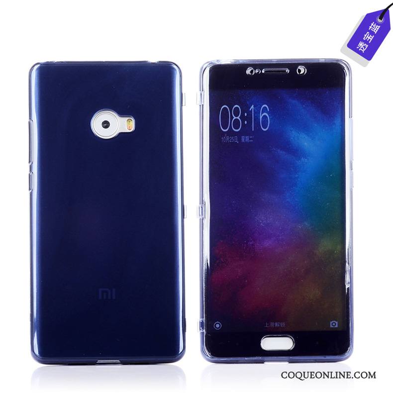 Mi Note 2 Étui Incassable Étui En Cuir Coque Transparent Violet Silicone