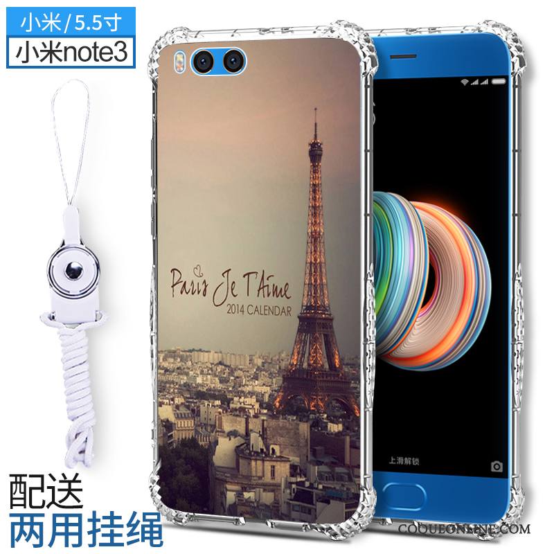 Mi Note 3 Coque De Téléphone Étui Ornements Suspendus Silicone Fluide Doux Incassable Petit