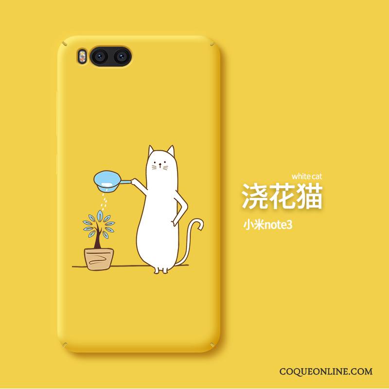 Mi Note 3 Coque Dessin Animé Délavé En Daim Étui Jaune Difficile Tout Compris