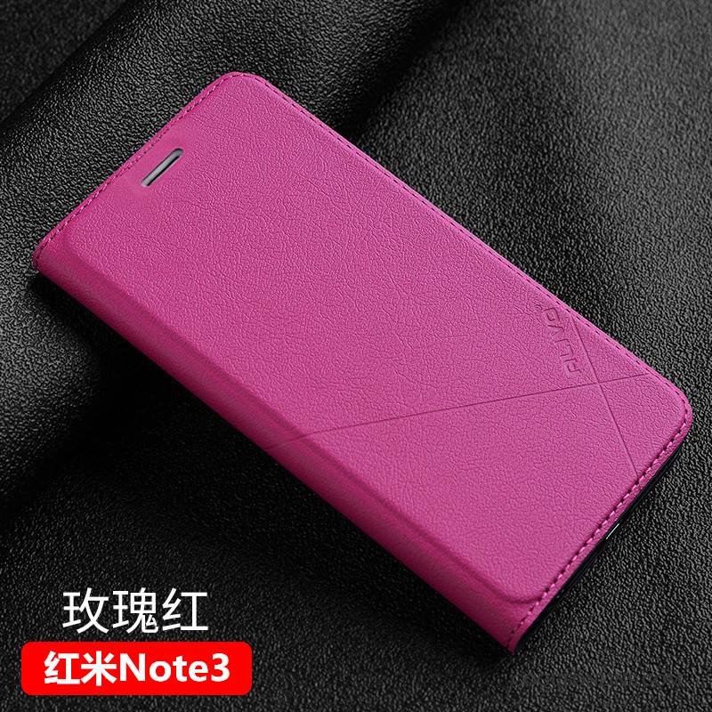 Mi Note 3 Petit Coque Protection Téléphone Portable Incassable Rouge Étui En Cuir