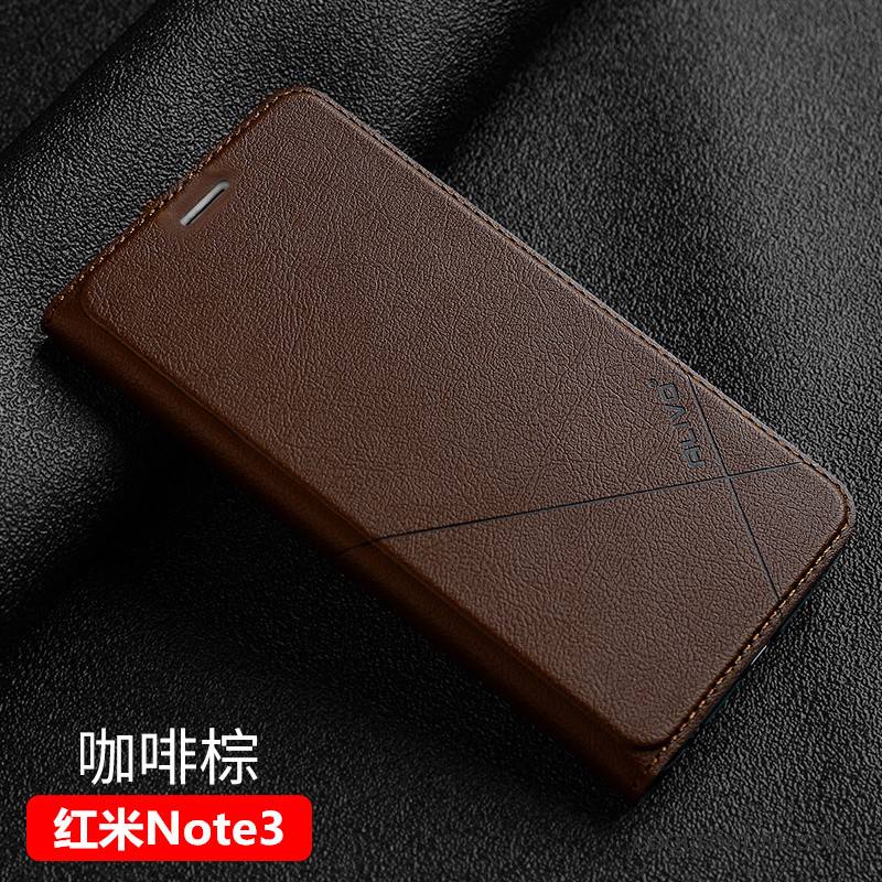 Mi Note 3 Petit Coque Protection Téléphone Portable Incassable Rouge Étui En Cuir