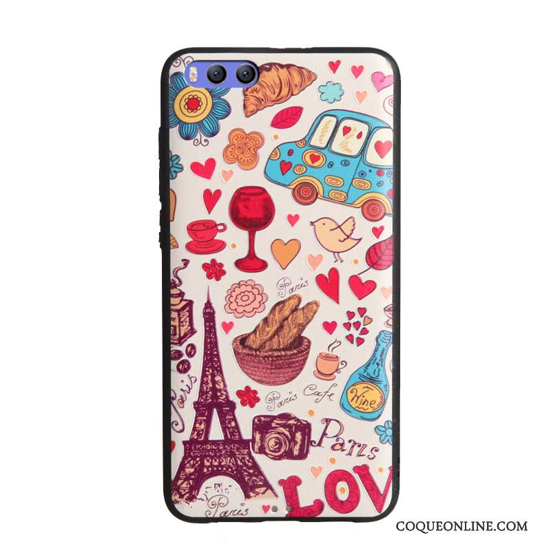 Mi Note 3 Étui Protection Peinture Coque De Téléphone Petit Fluide Doux Blanc