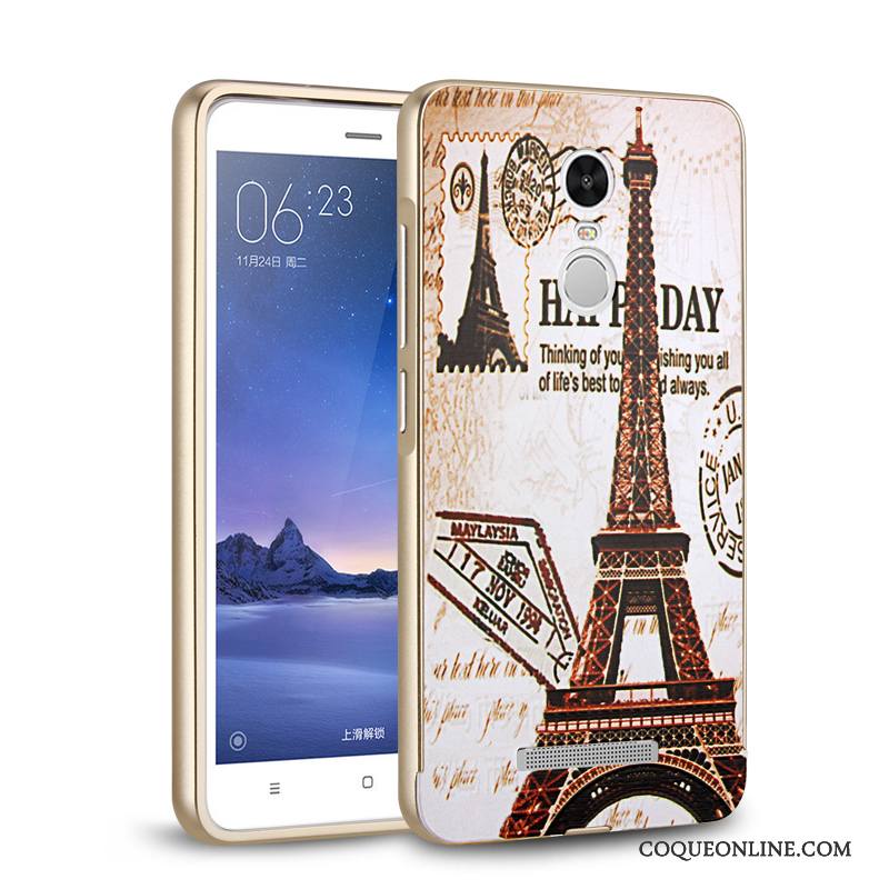 Mi Note 3 Étui Rose Coque De Téléphone Métal Border Membrane Tempérer