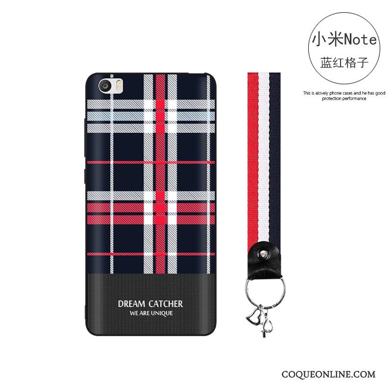 Mi Note Coque Incassable Plaid Simple Rouge Tout Compris Tendance Fluide Doux