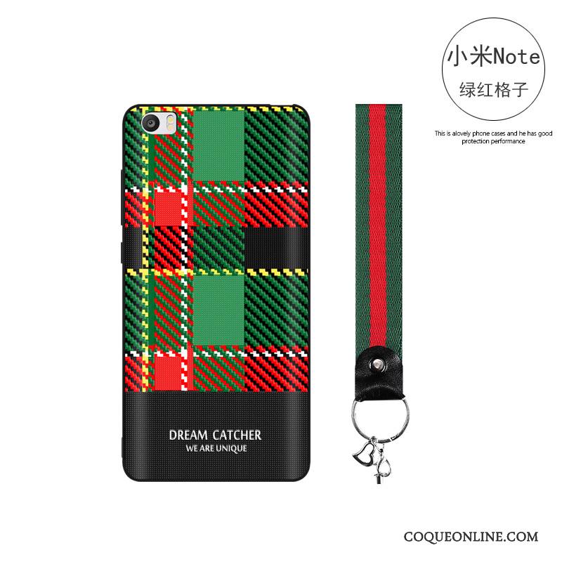 Mi Note Coque Incassable Plaid Simple Rouge Tout Compris Tendance Fluide Doux