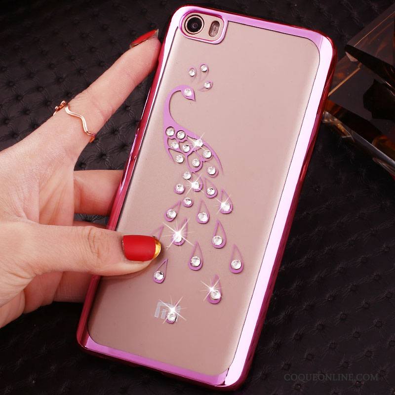 Mi Note Coque Protection Placage Difficile Rose Légère Très Mince Petit