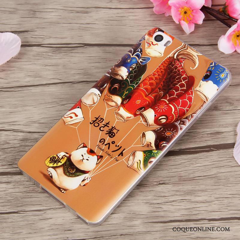 Mi Note Fluide Doux Dessin Animé Coque De Téléphone Silicone Tendance Gaufrage Multicolore