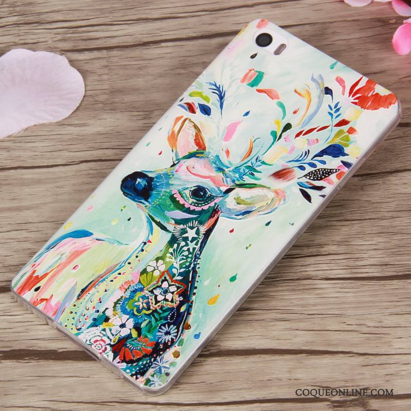 Mi Note Fluide Doux Dessin Animé Coque De Téléphone Silicone Tendance Gaufrage Multicolore