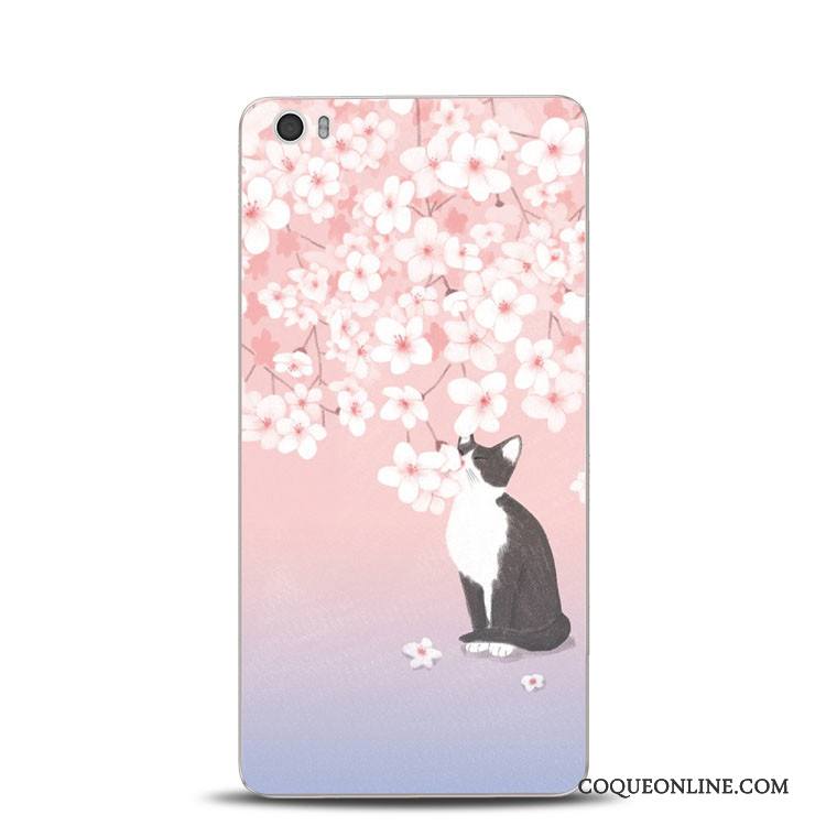 Mi Note Gaufrage Chat Vert Coque Silicone Clair Support