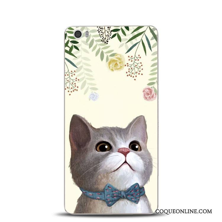 Mi Note Gaufrage Chat Vert Coque Silicone Clair Support