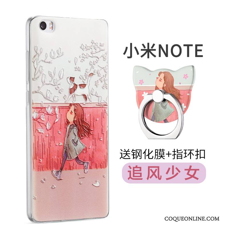 Mi Note Incassable Coque De Téléphone Tout Compris Rose Fluide Doux Petit Silicone