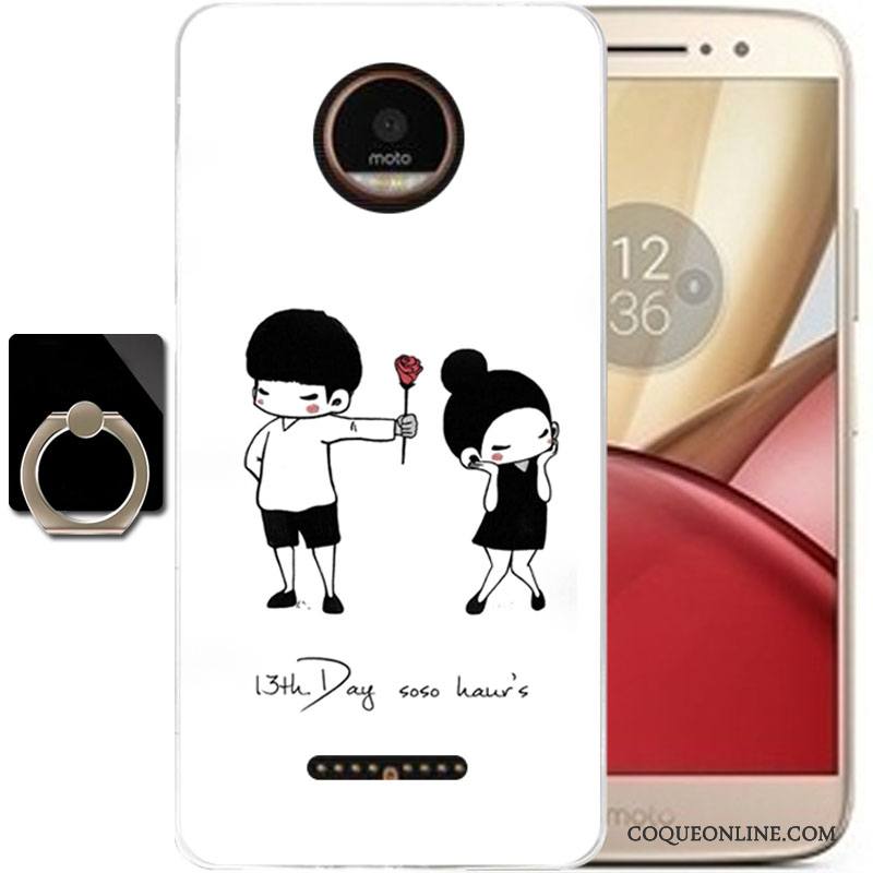 Moto C Fluide Doux Silicone Charmant Incassable Tout Compris Dessin Animé Coque