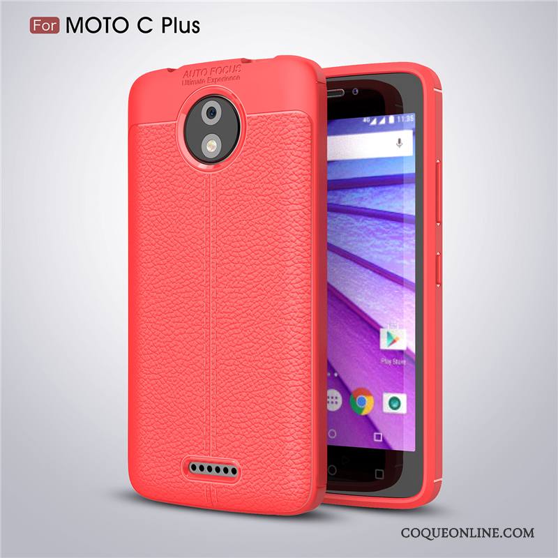 Moto C Plus Coque Protection Noir Fluide Doux Étui Cuir Créatif Modèle Fleurie