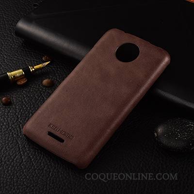 Moto C Plus Protection Cuir Véritable Business Vent Étui Coque De Téléphone Très Mince