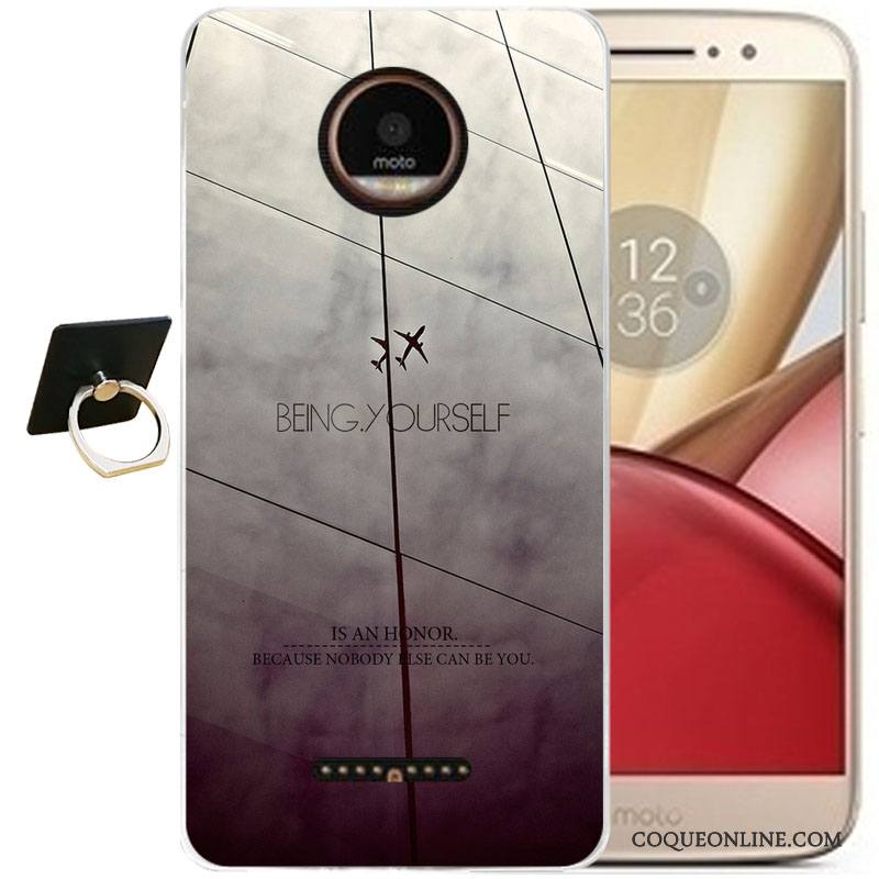 Moto C Silicone Transparent Étui Coque De Téléphone Gaufrage Incassable Protection