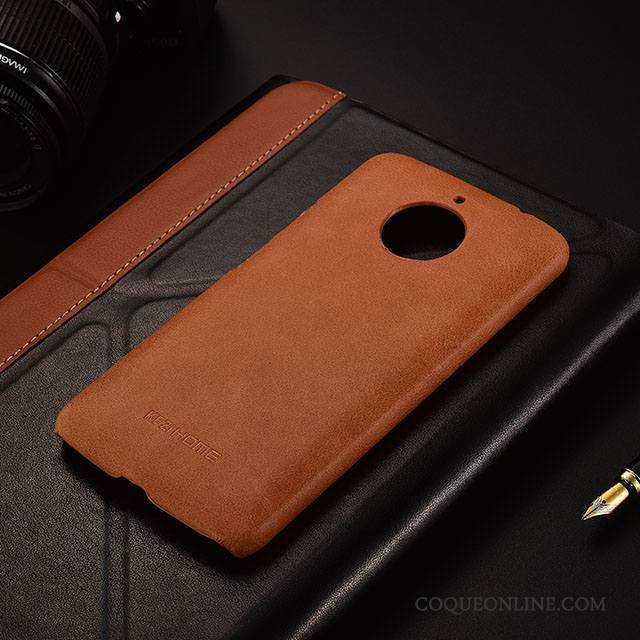 Moto E4 Plus Coque Cuir Véritable De Téléphone Très Mince Protection