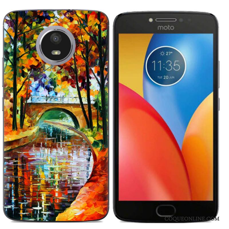 Moto E4 Plus Multicolore Coque De Téléphone Étui Téléphone Portable Créatif Silicone Peinture