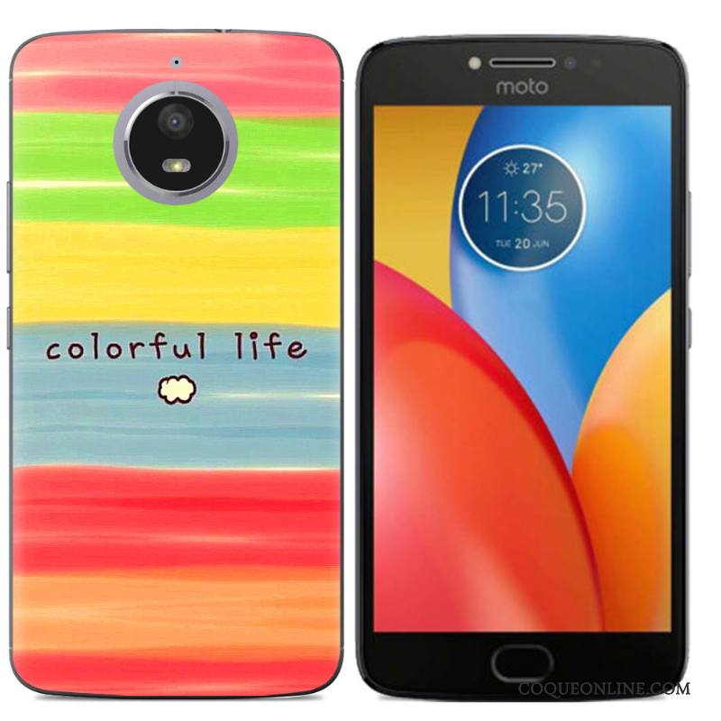 Moto E4 Plus Multicolore Coque De Téléphone Étui Téléphone Portable Créatif Silicone Peinture