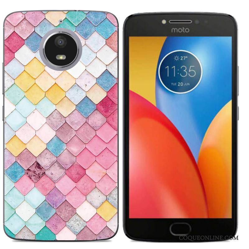 Moto E4 Plus Multicolore Coque De Téléphone Étui Téléphone Portable Créatif Silicone Peinture