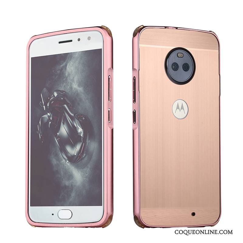 Moto E4 Plus Or Rose Incassable Ruban Téléphone Portable Coque Protection Métal