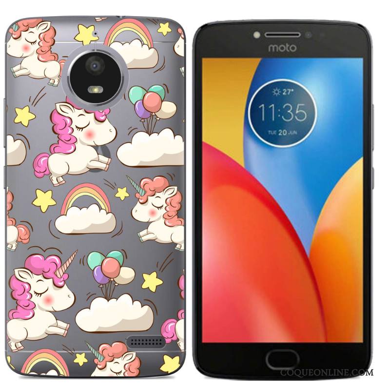 Moto E4 Téléphone Portable Peinture Silicone Coque Créatif Tout Compris Fluide Doux