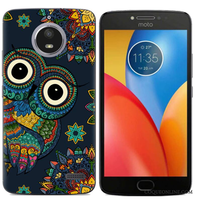 Moto E4 Téléphone Portable Peinture Silicone Coque Créatif Tout Compris Fluide Doux