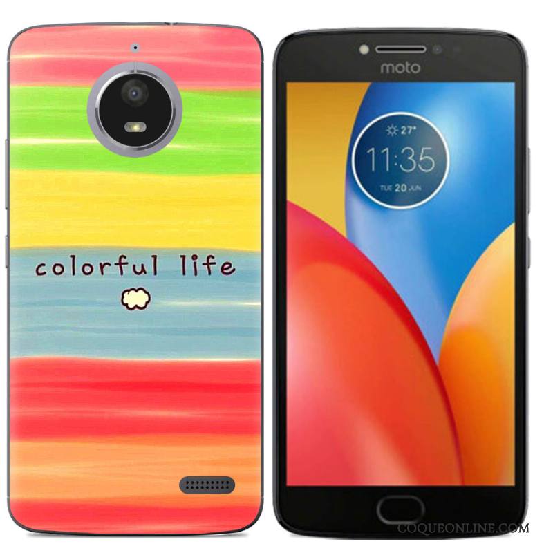 Moto E4 Téléphone Portable Peinture Silicone Coque Créatif Tout Compris Fluide Doux