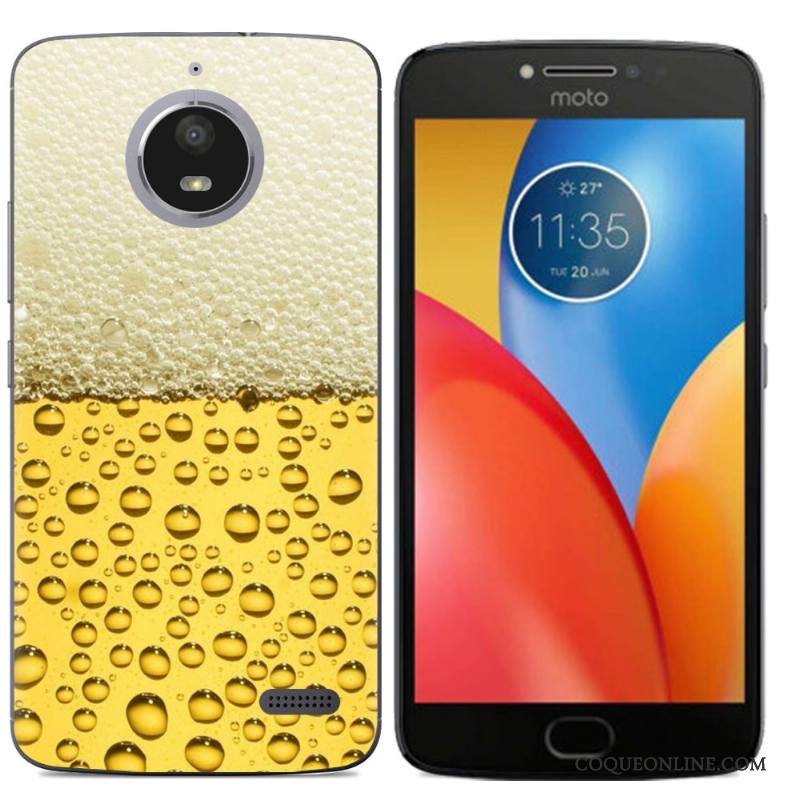 Moto E4 Téléphone Portable Peinture Silicone Coque Créatif Tout Compris Fluide Doux