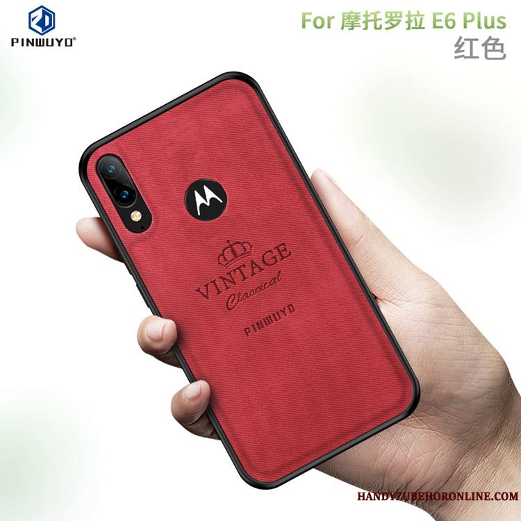 Moto E6 Plus Coque Luxe Incassable Modèle Fleurie Bleu De Téléphone Toile