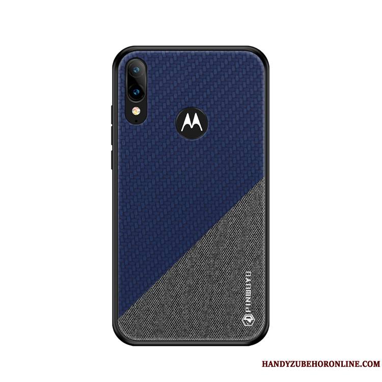 Moto E6 Plus Coque Modèle Fleurie Incassable Jaune Toile Tissu Étui Tout Compris