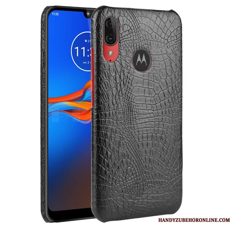 Moto E6 Plus Coque Étui Téléphone Portable Cuir Tendance Protection Crocodile