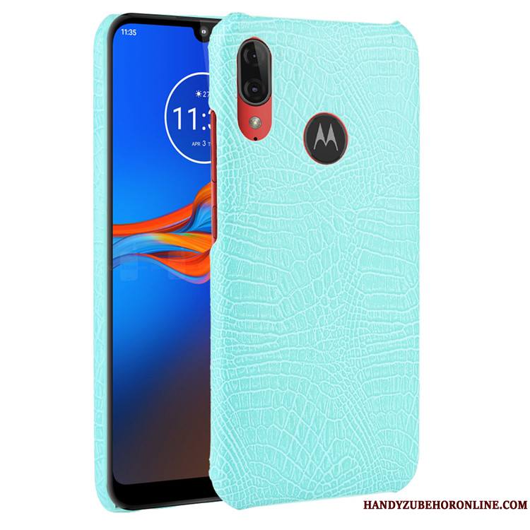 Moto E6 Plus Coque Étui Téléphone Portable Cuir Tendance Protection Crocodile