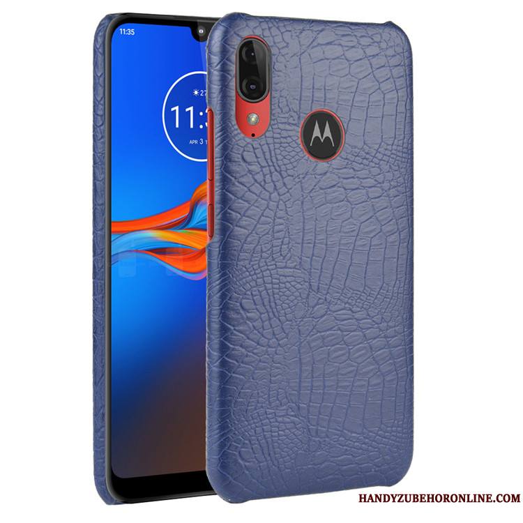 Moto E6 Plus Coque Étui Téléphone Portable Cuir Tendance Protection Crocodile