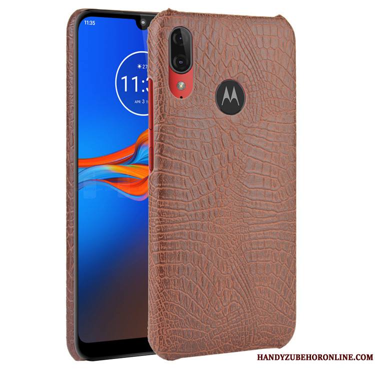 Moto E6 Plus Coque Étui Téléphone Portable Cuir Tendance Protection Crocodile